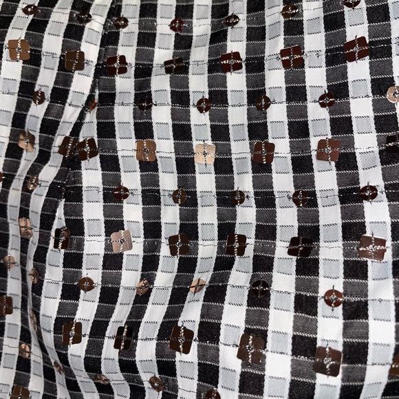 grey lab checkered sequin cropped button down size large NWOT - Picture 4 of 4